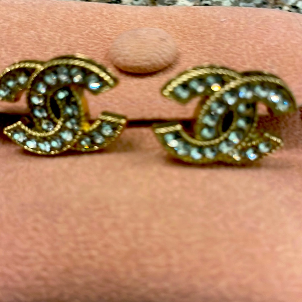 Repurposed Authentic Chanel button earrings